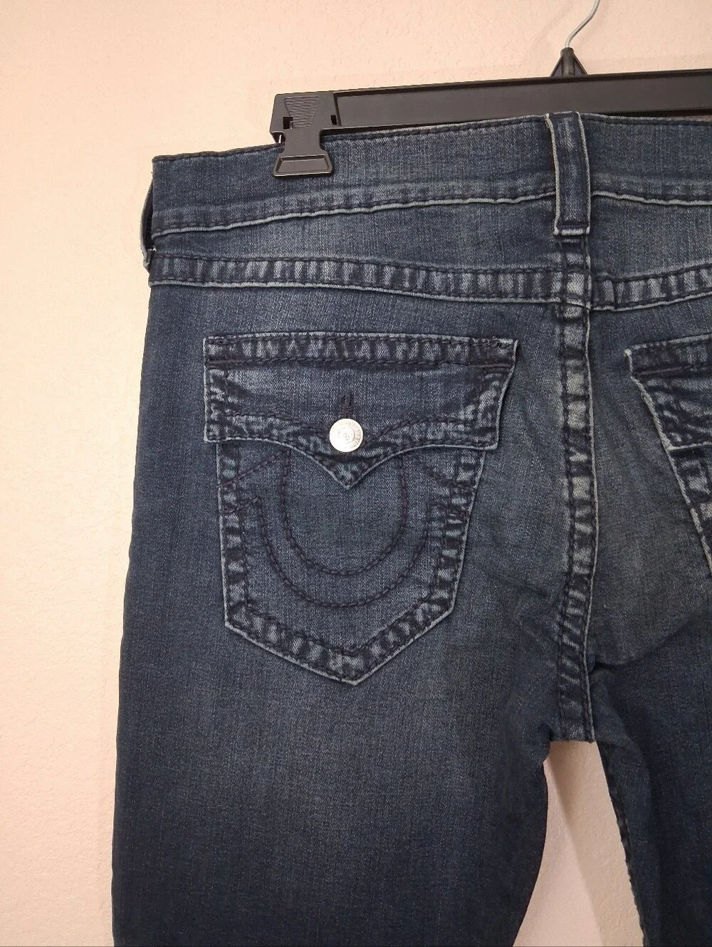 True Religion Geno Relaxed Slim Straight Leg Jeans Faded Denim Men's 38